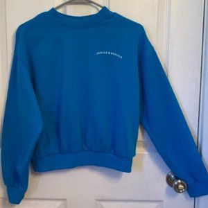 Womens Blue Pullover Sweatshirt "Inhale and Exhale"